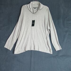 Lauren Ralph Lauren Sweater Womens 3X Platinum Heather Knit Cowl Slouch Neck NWT